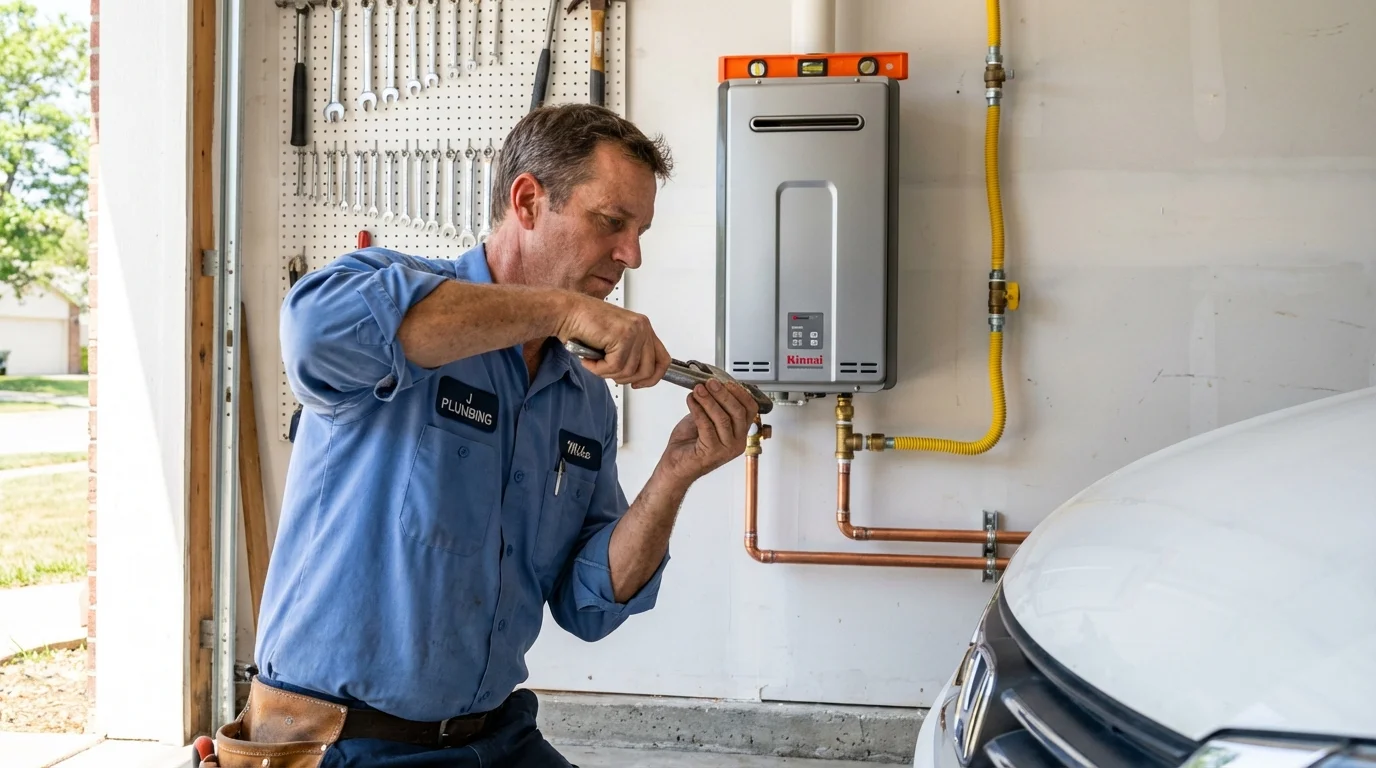 Tankless water heater installation by a Johns Plumbing LLC plumber in Bruce